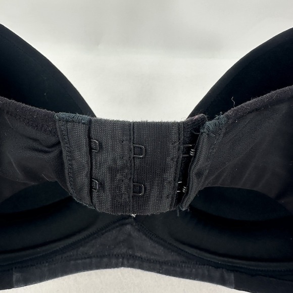 Warners No Side Effects Black Wireless Padded Bra 38C Women Adjustable Straps - Picture 3 of 5